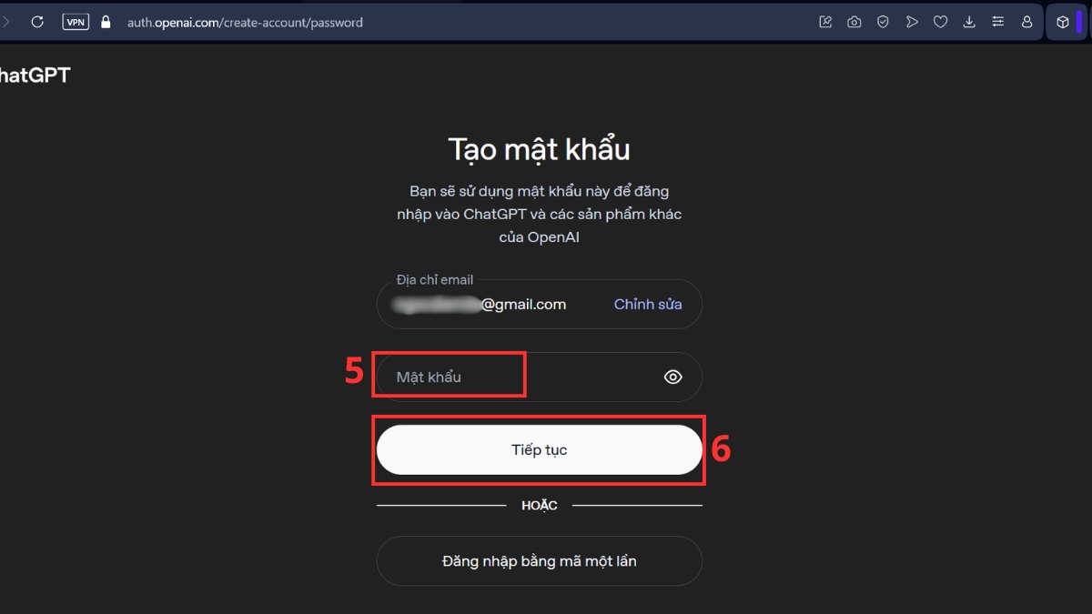 Cách tạo tài khoản ChatGPT trên máy tính bước 3