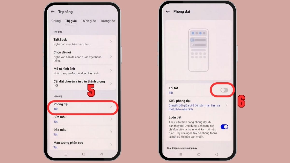 Cách tắt chạm 3 lần phóng to màn hình OPPO bước 3