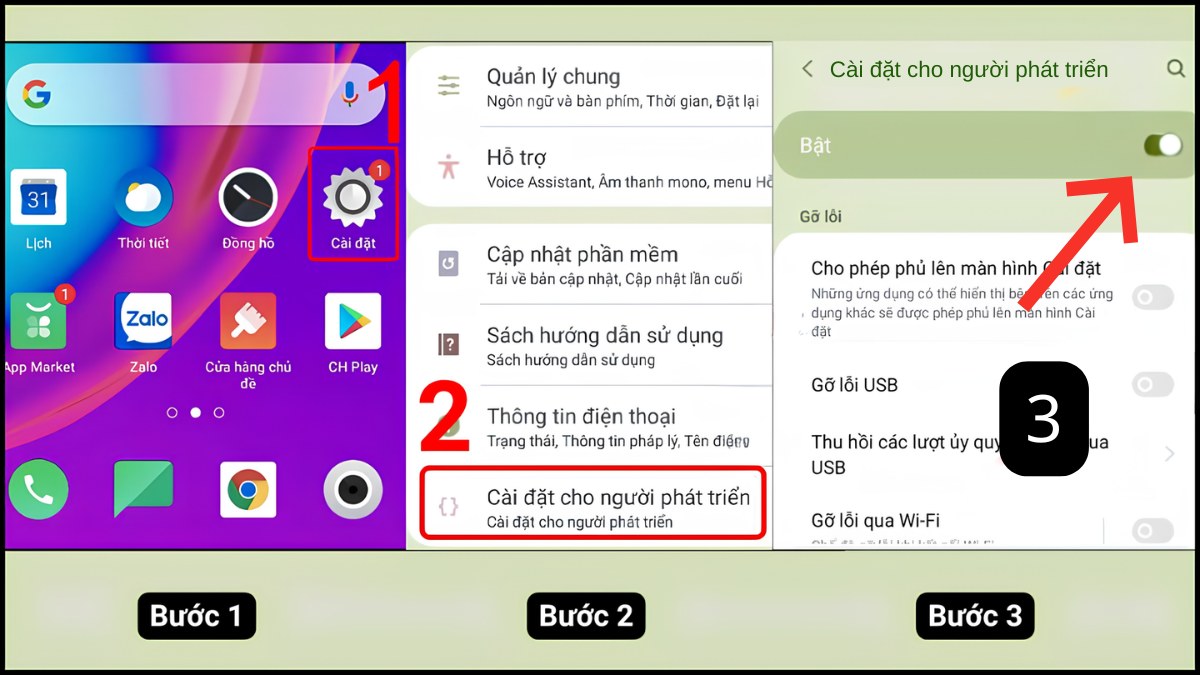 Cách tắt chế độ gỡ lỗi ADB trên điện thoại bằng cách Tắt chế độ Nhà phát triển