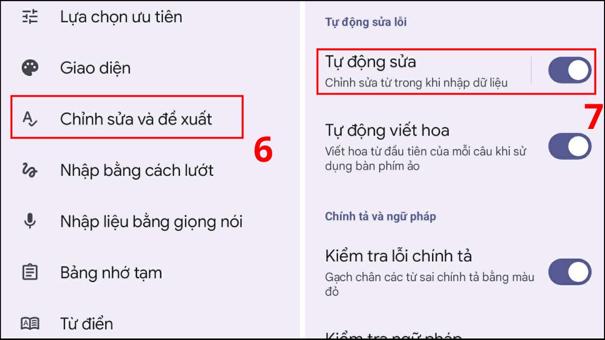 Cách bật sửa lỗi chính tả trên OPPO bước 3