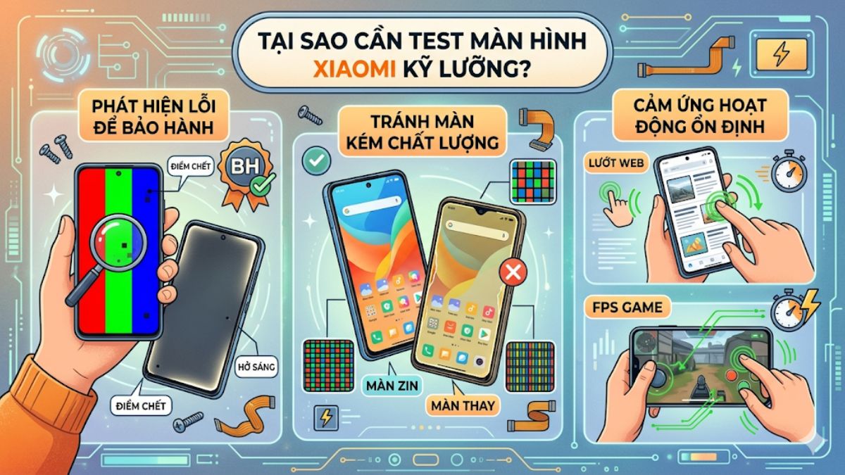 Tại sao cần áp dụng cách test màn hình Xiaomi
