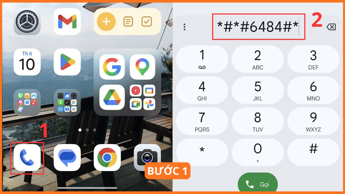 Cách test màn hình Xiaomi bằng mã lệnh bước 1