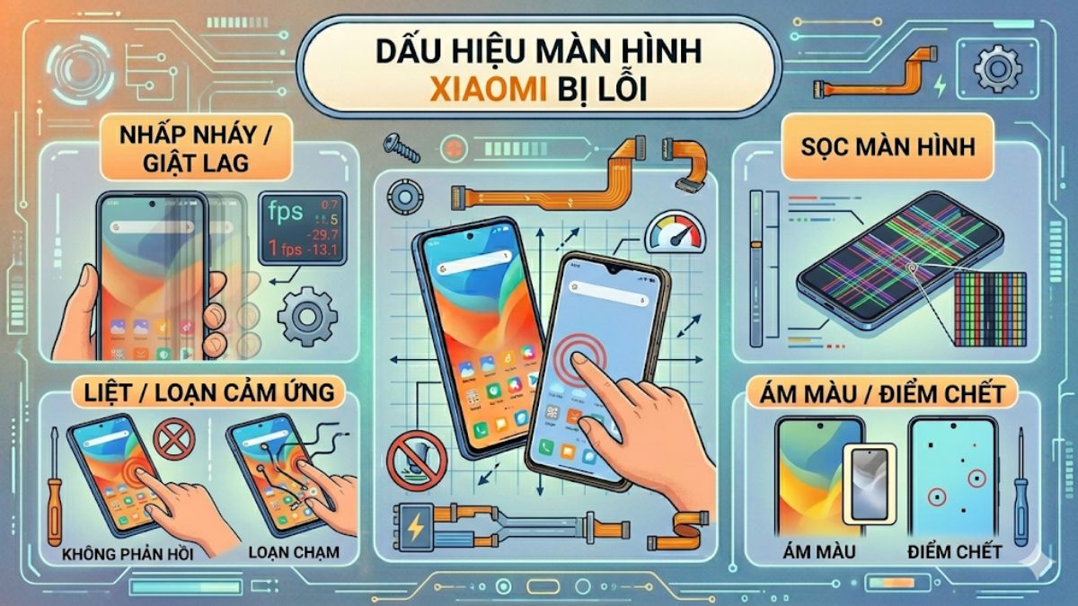 Nhận biết dấu hiệu để áp dụng cách test màn hình Xiaomi