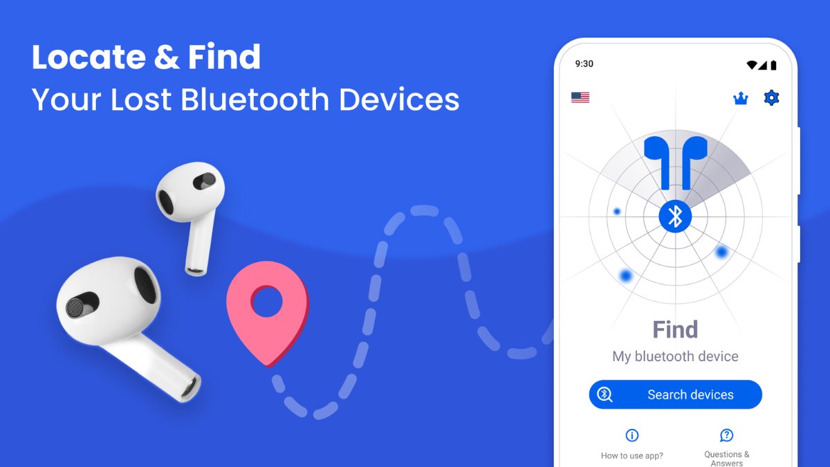 Cách tìm airpods bị mất bằng ứng dụng Find My Bluetooth Device