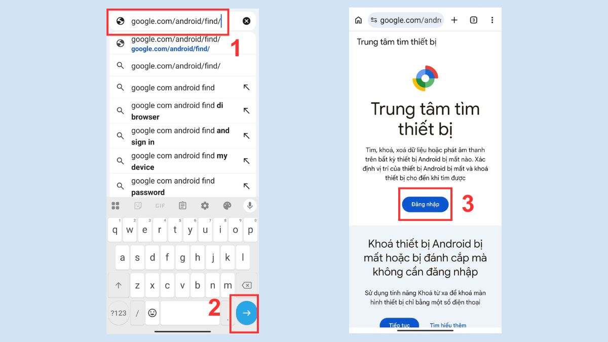Cách tìm điện thoại OPPO bị mất bằng Find My Phone bước 1