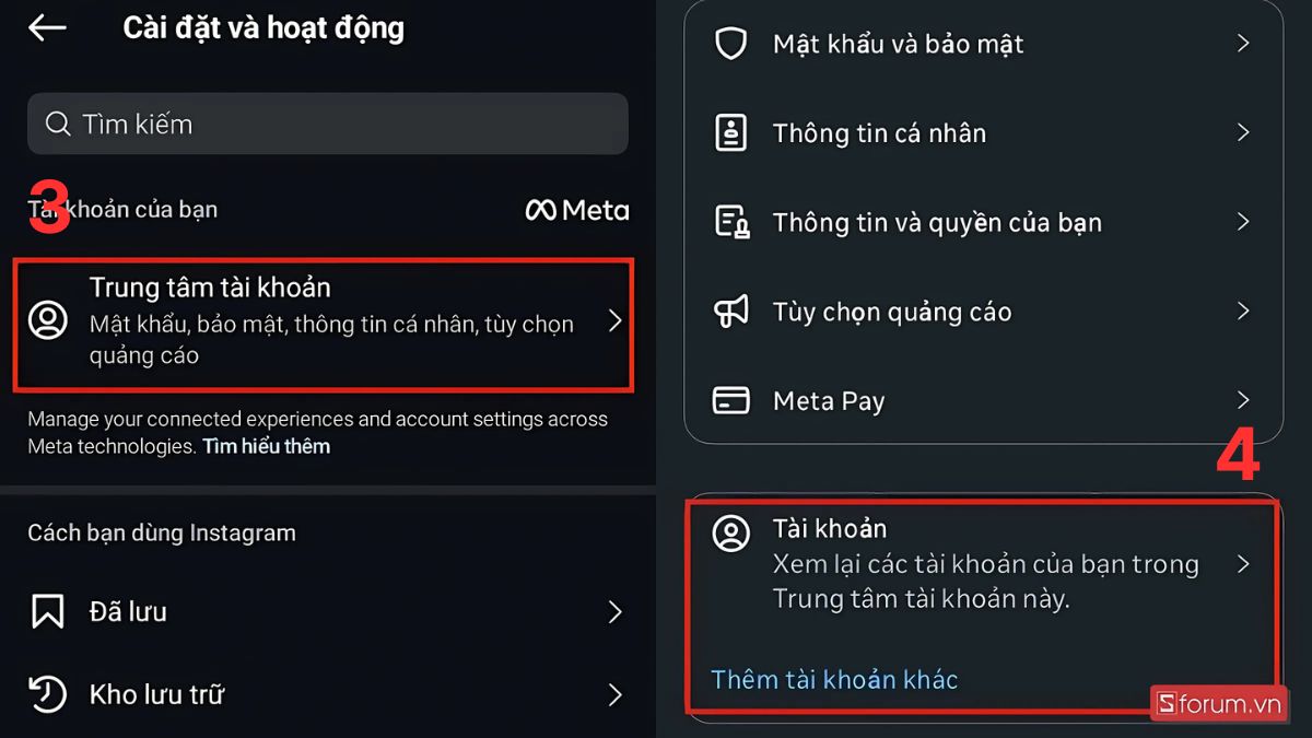 Cách tìm kiếm bạn bè Instagram qua Facebook bước 3, 4