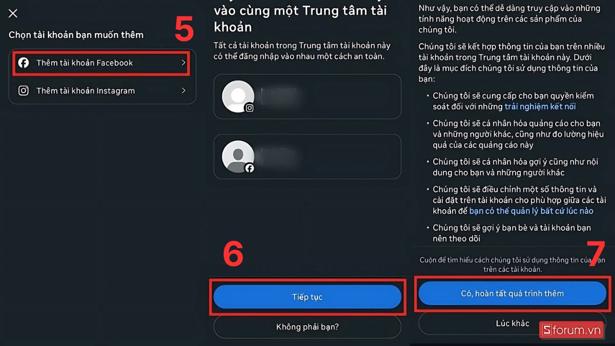 Cách tìm kiếm bạn bè Instagram qua Facebook bước 5, 6, 7