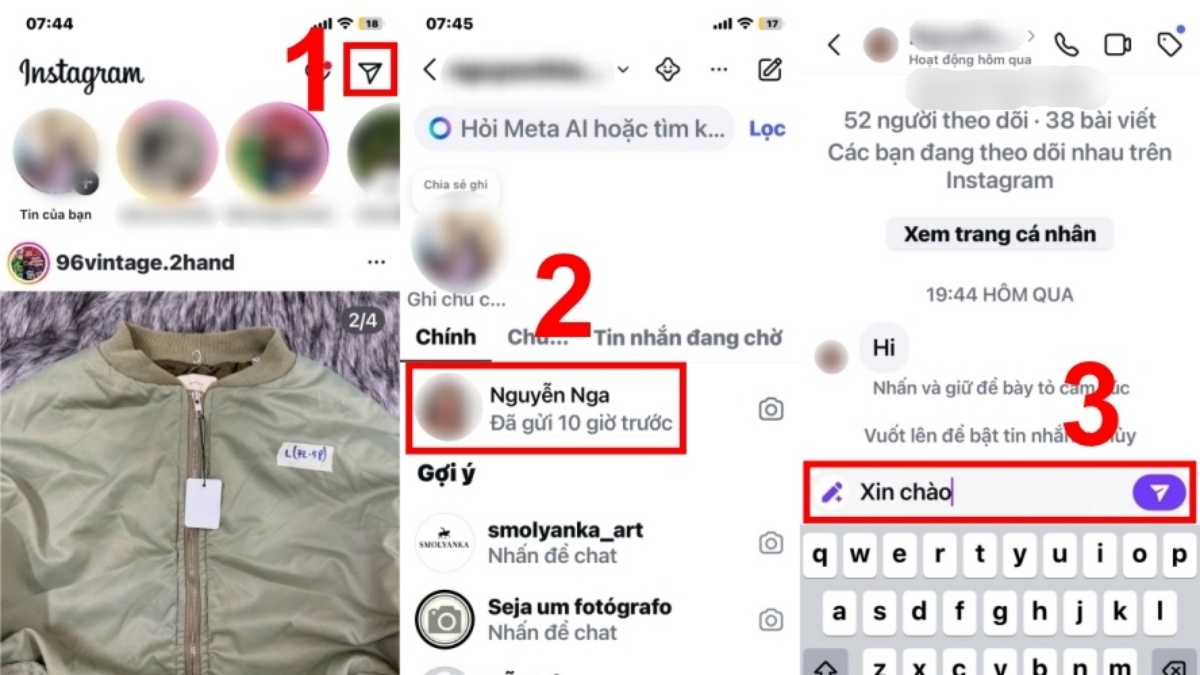 Cách trả lời tin nhắn Instagram trên điện thoại