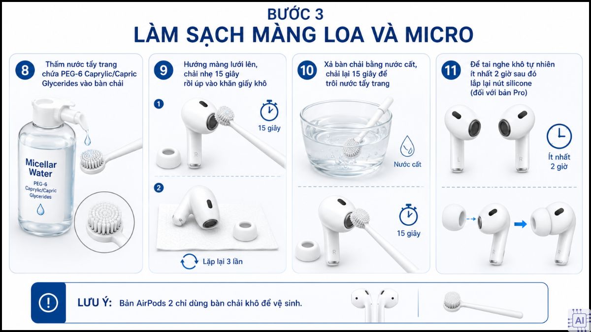 Cách vệ sinh Airpod - Tiến hành vệ sinh bước 3-2