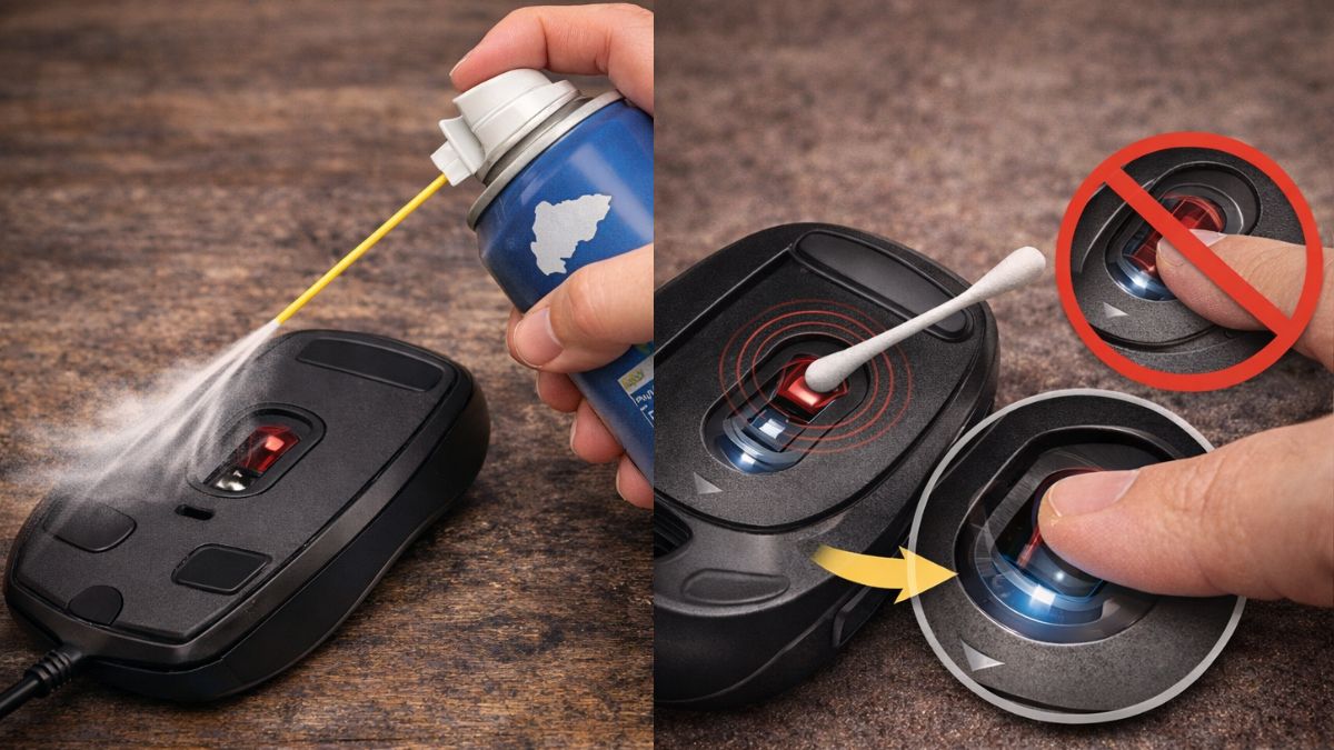 Cách vệ sinh chuột máy tính - Chuột quang, chuột laze