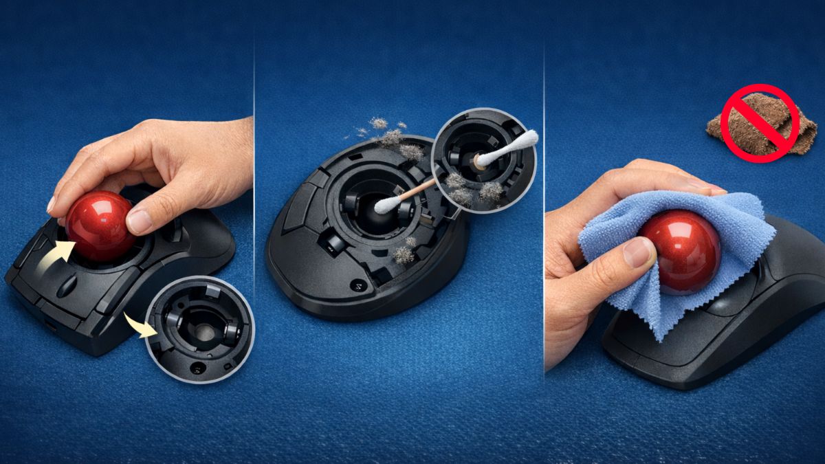 Cách vệ sinh chuột máy tính - Trackball Laser