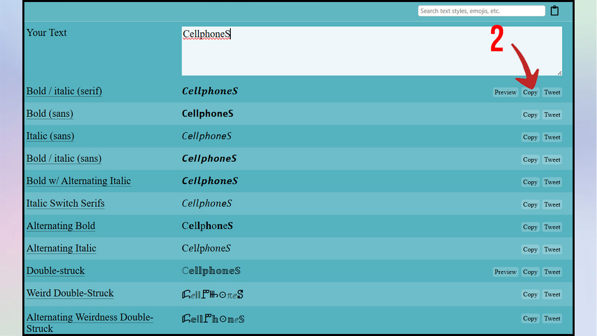 Cách viết chữ kiểu trên Facebook với YayText bước 2