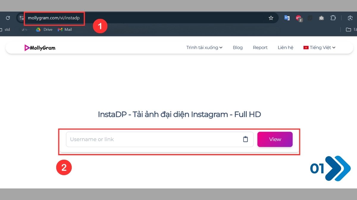 Cách xem ảnh đại diện Instagram bằng trang web thứ 3 bước 1