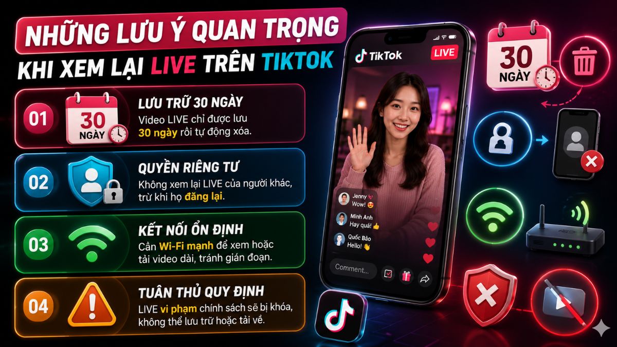Cách xem lại live trên TikTok và các lưu ý