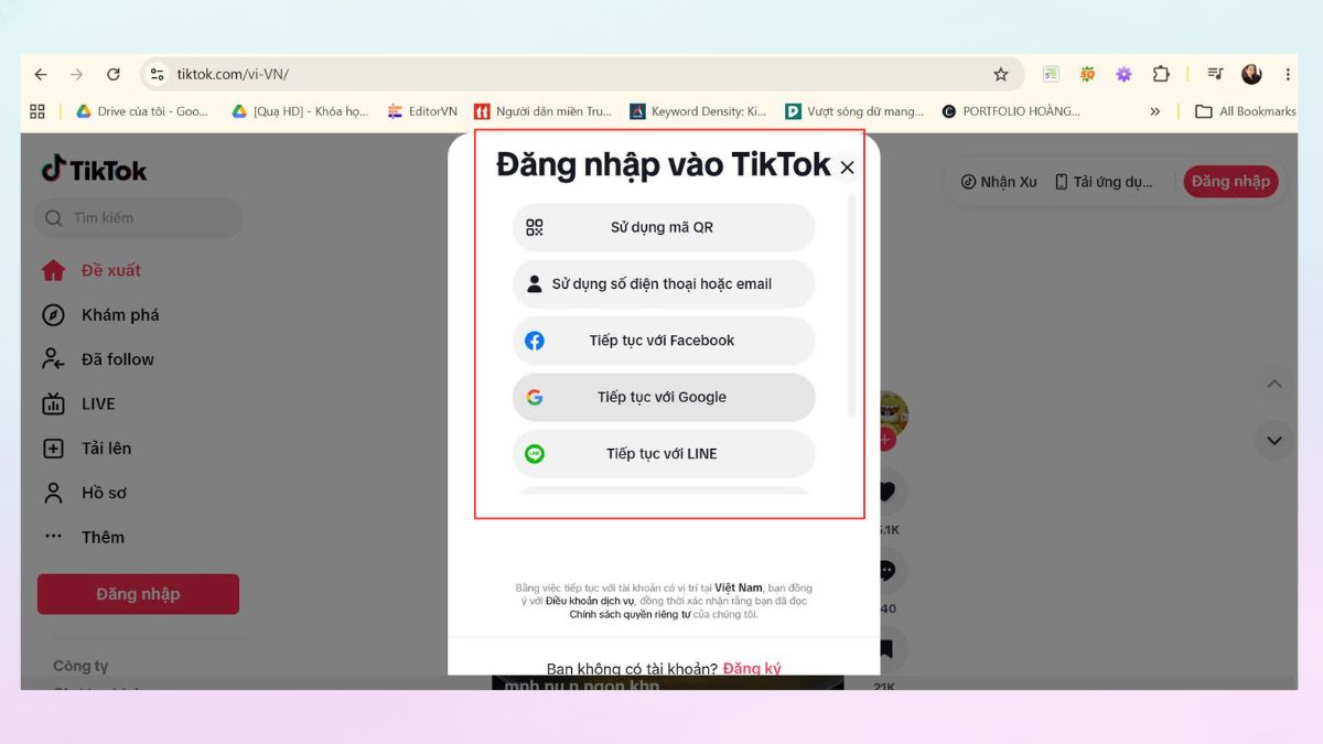 Cách xem video đã xem trên TikTok trên máy tính bước 1