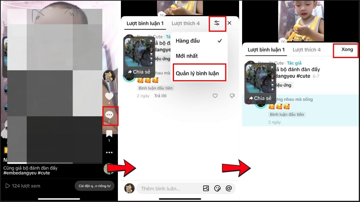 Cách xóa bình luận trên TikTok hàng loạt