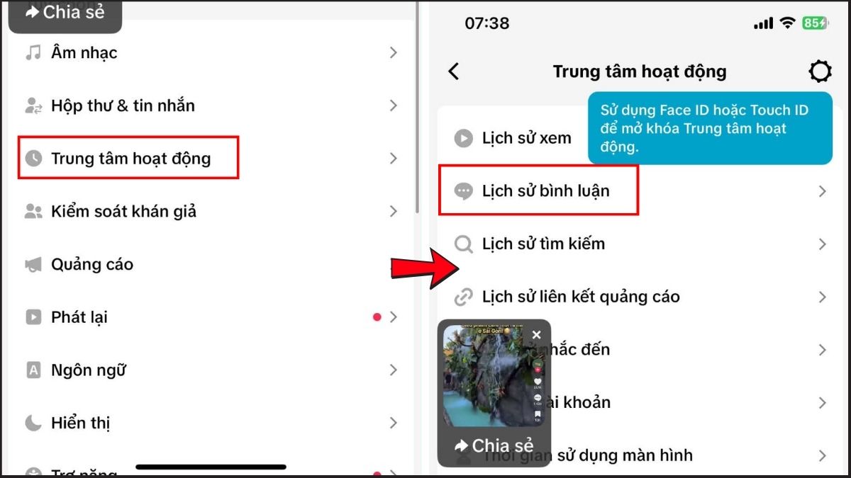 Cách xóa bình luận trên TikTok - Bình luận cũ trên điện thoại bước 3