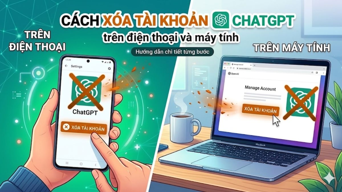 Cách xóa tài khoản ChatGPT trên điện thoại và máy tính