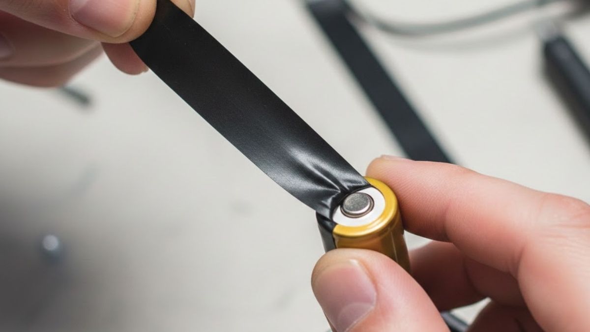 Cách xử lý pin đã qua sử dụng tại nhà - Dán băng keo vào hai đầu