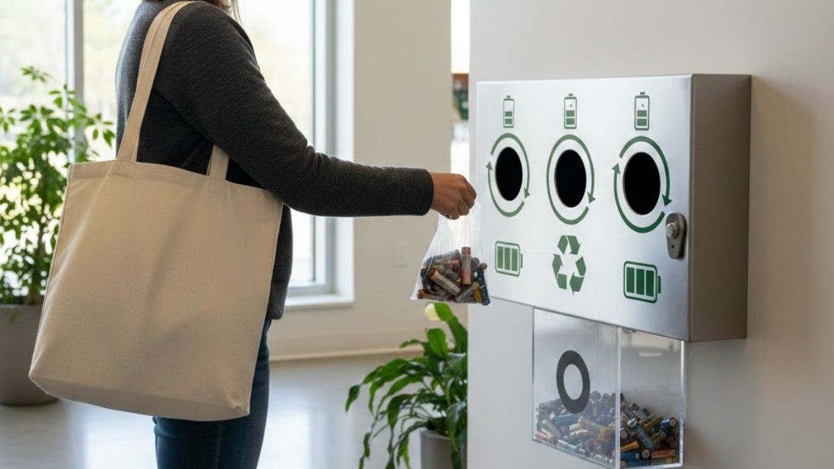 Cách xử lý pin đã qua sử dụng tại nhà - Mang pin đến các điểm thu gom