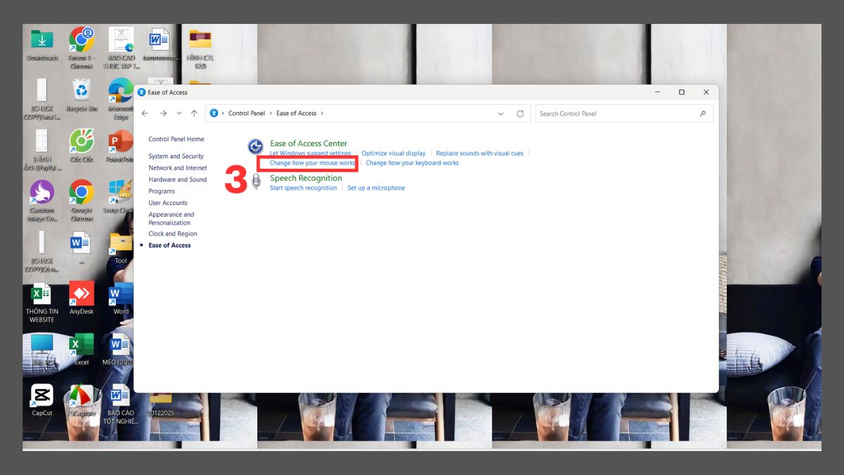 Cài đặt chuột máy tính trong Ease of Access Center - Cài đặt con trỏ chuột bước 3