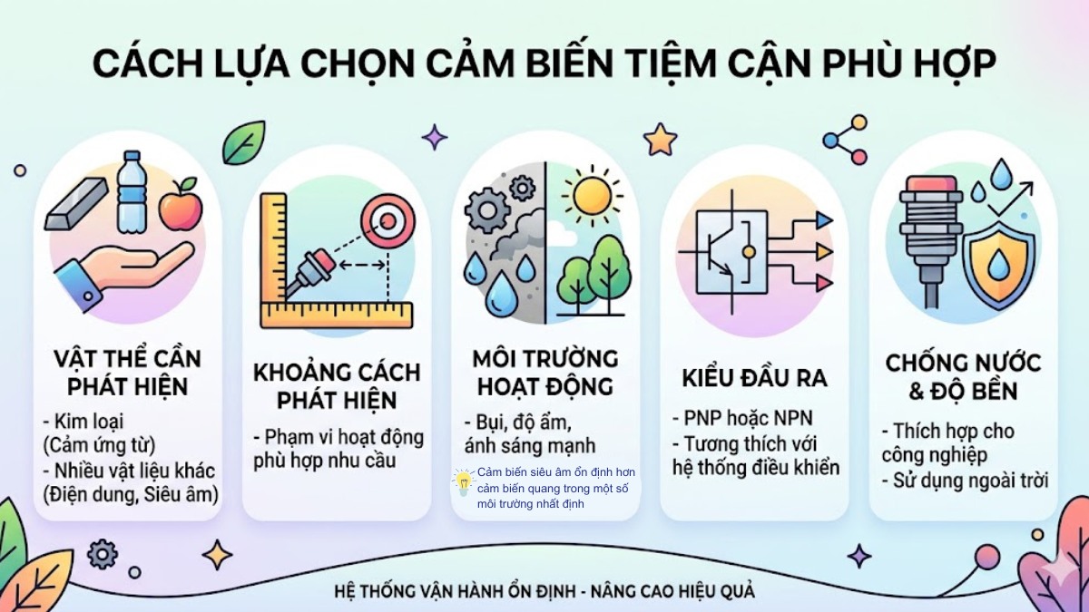 Cách lựa chọn cảm biến tiệm cận là gì?
