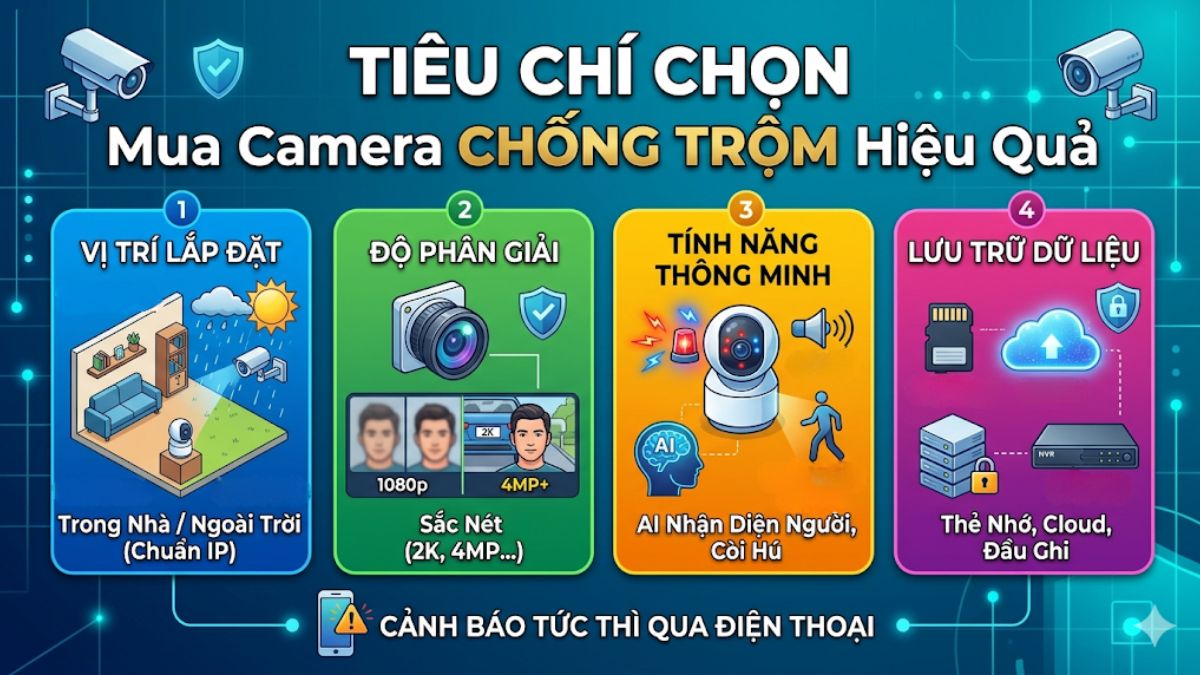 Tiêu chí chọn mua camera chống trộm