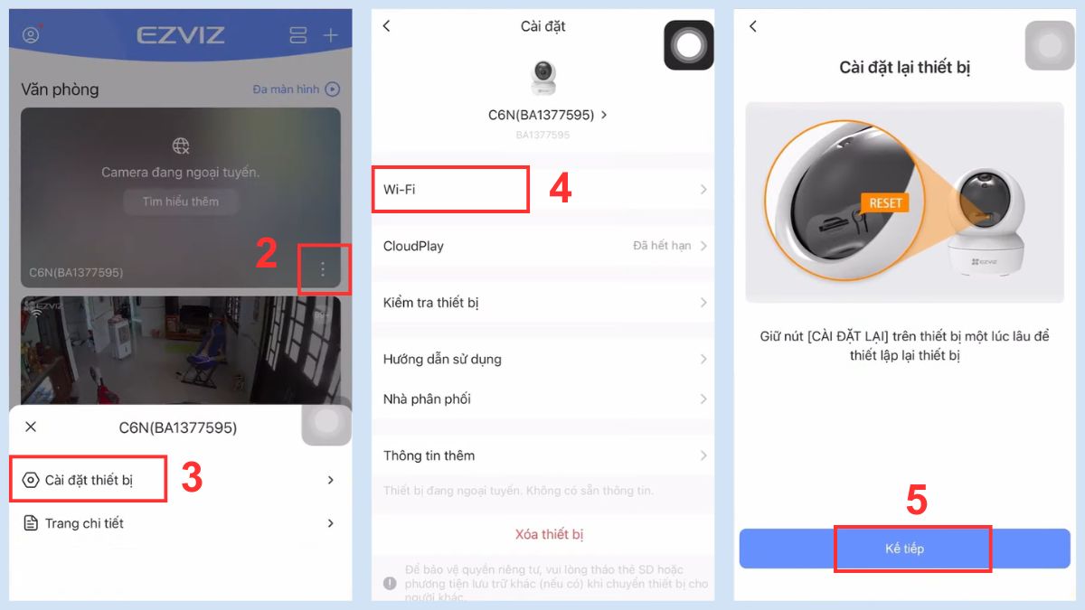 Sửa lỗi Camera Ezviz không nghe được tiếng - Reset bước 2