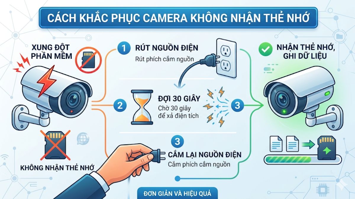 Cách khắc phục lỗi camera không nhận thẻ nhớ - Khởi động lại