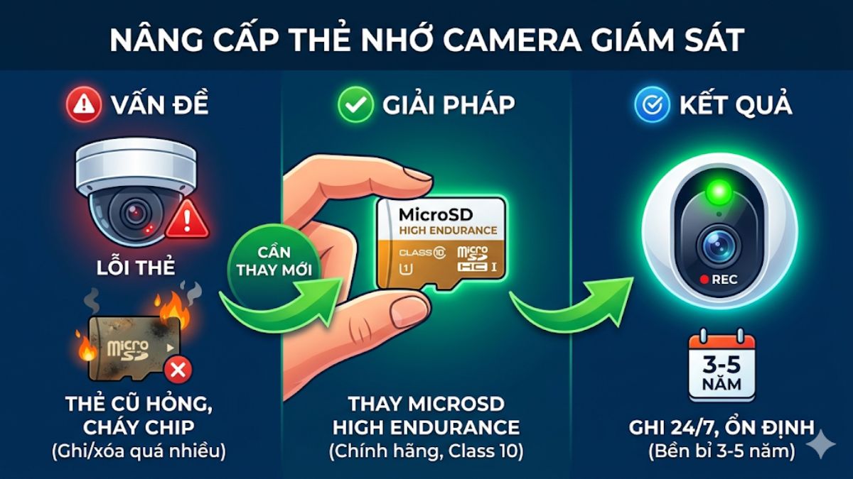 Cách khắc phục lỗi camera không nhận thẻ nhớ - Thay thẻ nhớ