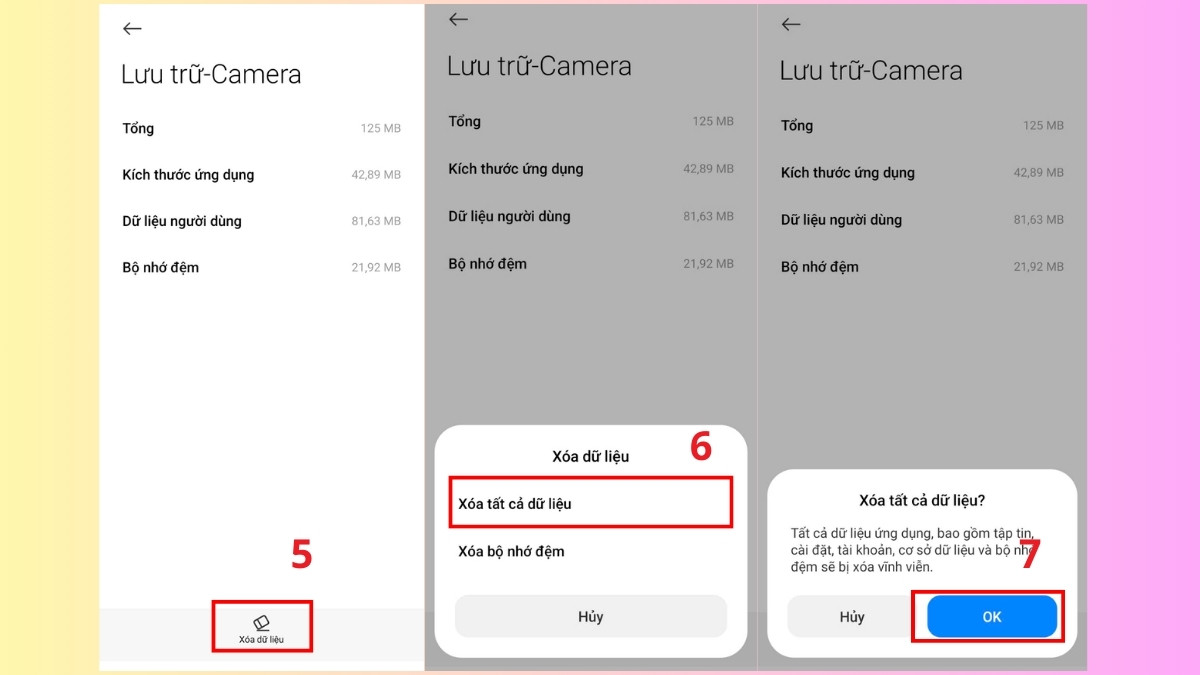 Sửa camera OPPO F11 Pro bị lỗi - Xóa dữ liệu bước 3