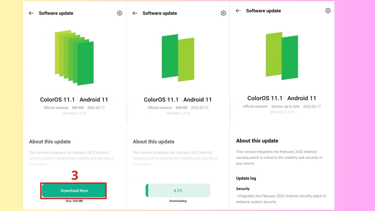 Sửa camera OPPO F11 Pro bị lỗi - Cập nhật hệ điều hành bước 2