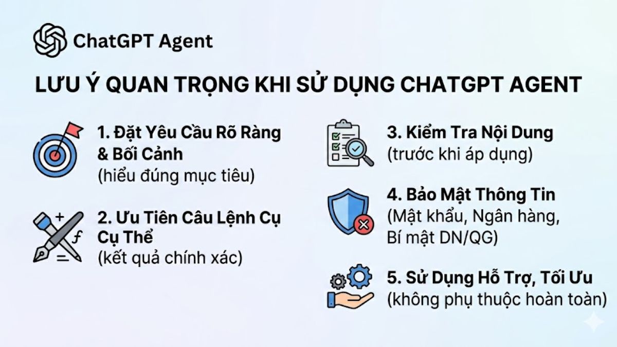 Lưu ý khi dùng ChatGPT Agent