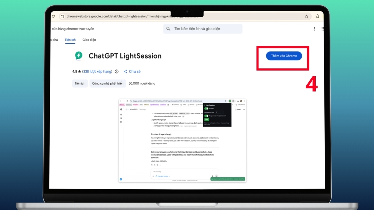 Khắc phục ChatGPT bị lag bằng cách cài ChatGPT LightSession bước 2