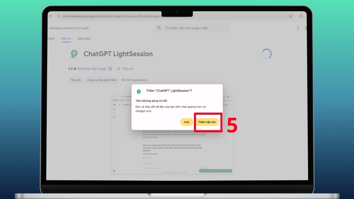 Khắc phục ChatGPT bị lag bằng cách cài ChatGPT LightSession bước 3