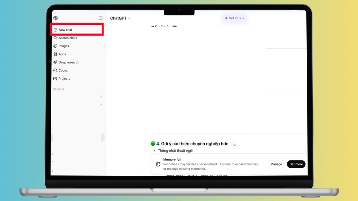 Khắc phục ChatGPT bị lag bằng cách tạo cuộc trò chuyện mới