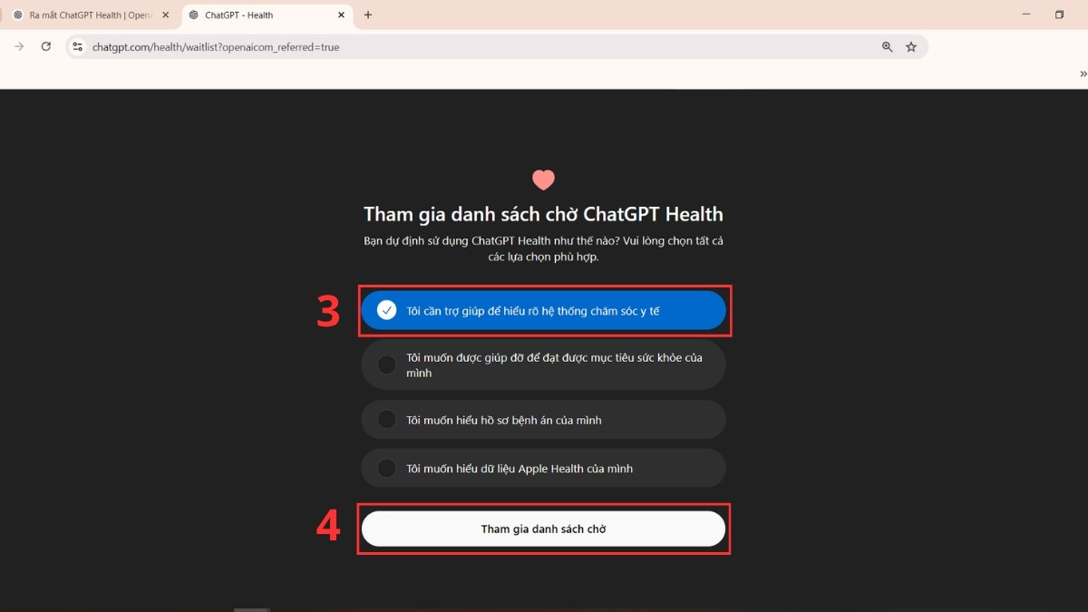 Cách đăng ký trải nghiệm ChatGPT Health bước 2