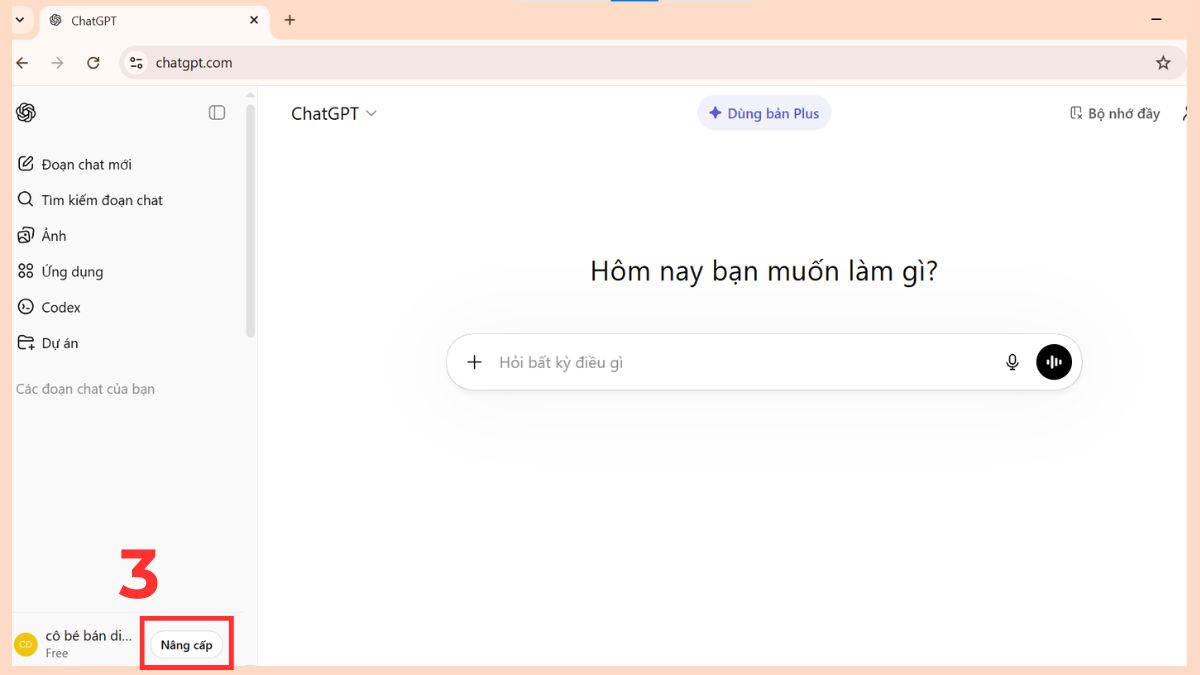 Cách đăng ký ChatGPT Pro bước 2