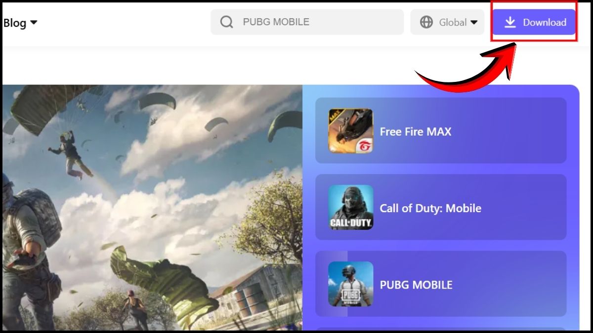 Tải GameLoop để chơi giả lập PUBG bước 1