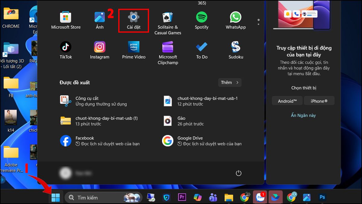 Cách xử lý khi chuột không dây bị mất USB Receiver bước 1, 2