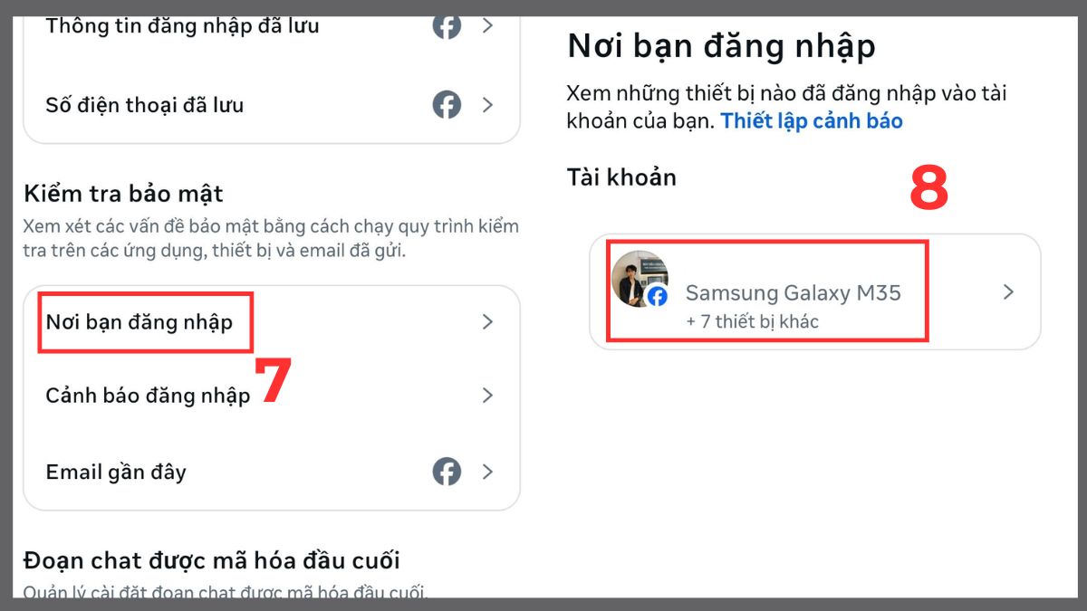 Sửa lỗi cuộc gọi Messenger không hiển thị trên màn hình - Đăng nhập lại bước 7, 8