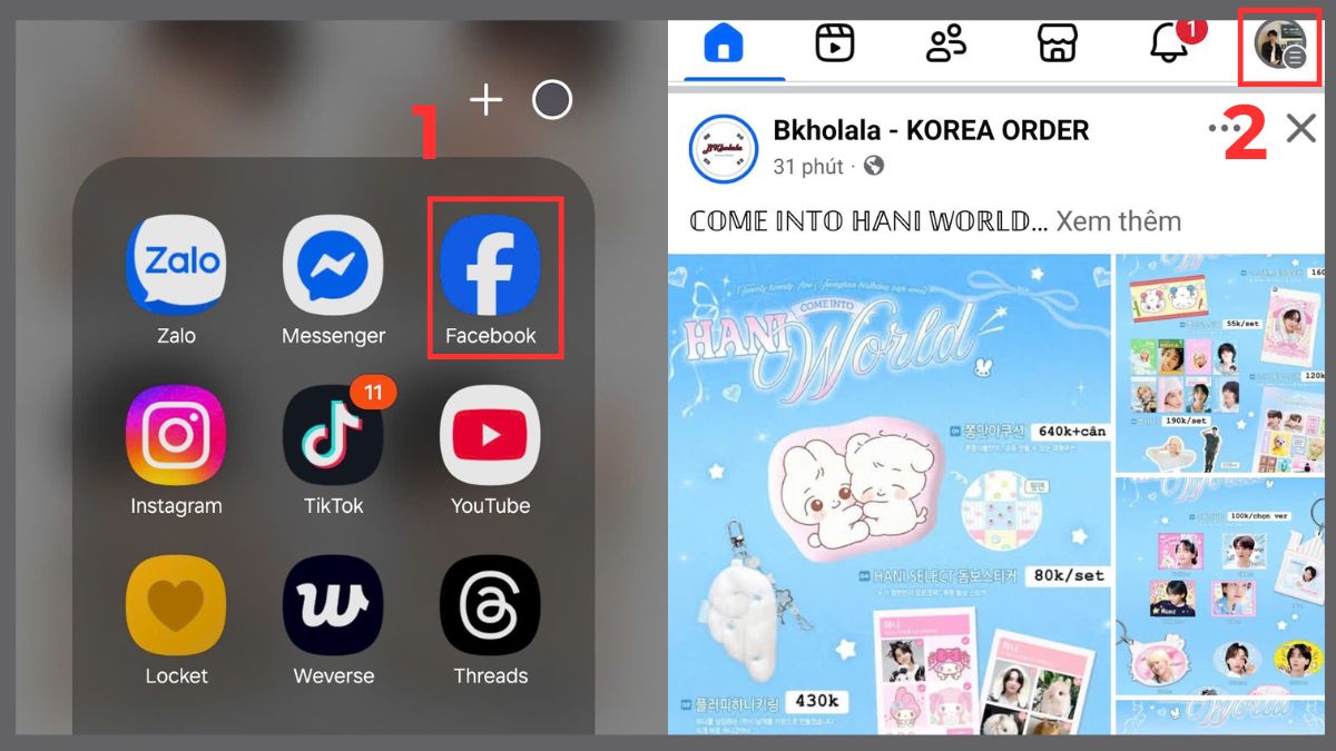 Sửa lỗi cuộc gọi Messenger không hiển thị trên màn hình - Đăng nhập lại bước 1, 2