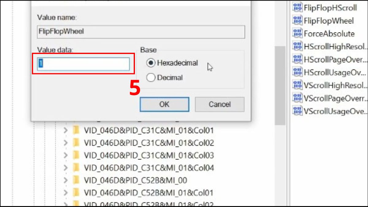 Sửa lỗi cuộn chuột bị ngược bằng Registry Editor bước 3