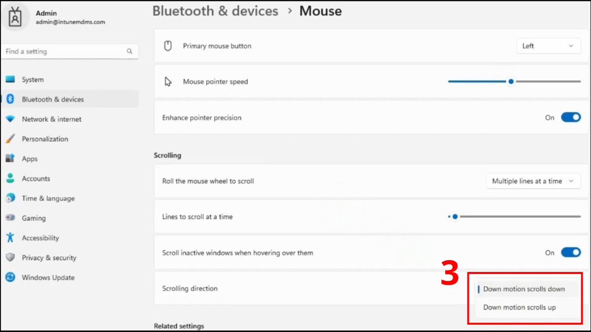 Sửa lỗi cuộn chuột bị ngược trên Win 11 bước 3