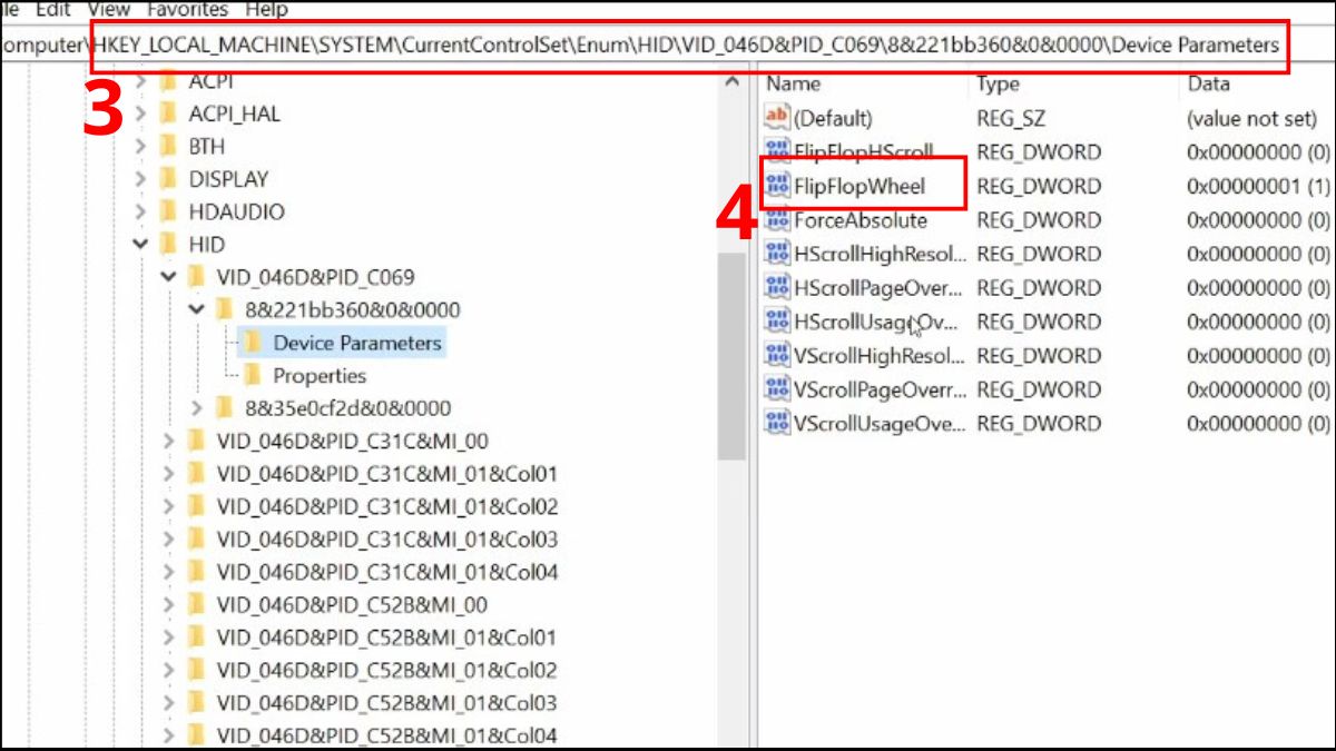 Sửa lỗi cuộn chuột bị ngược bằng Registry Editor bước 2