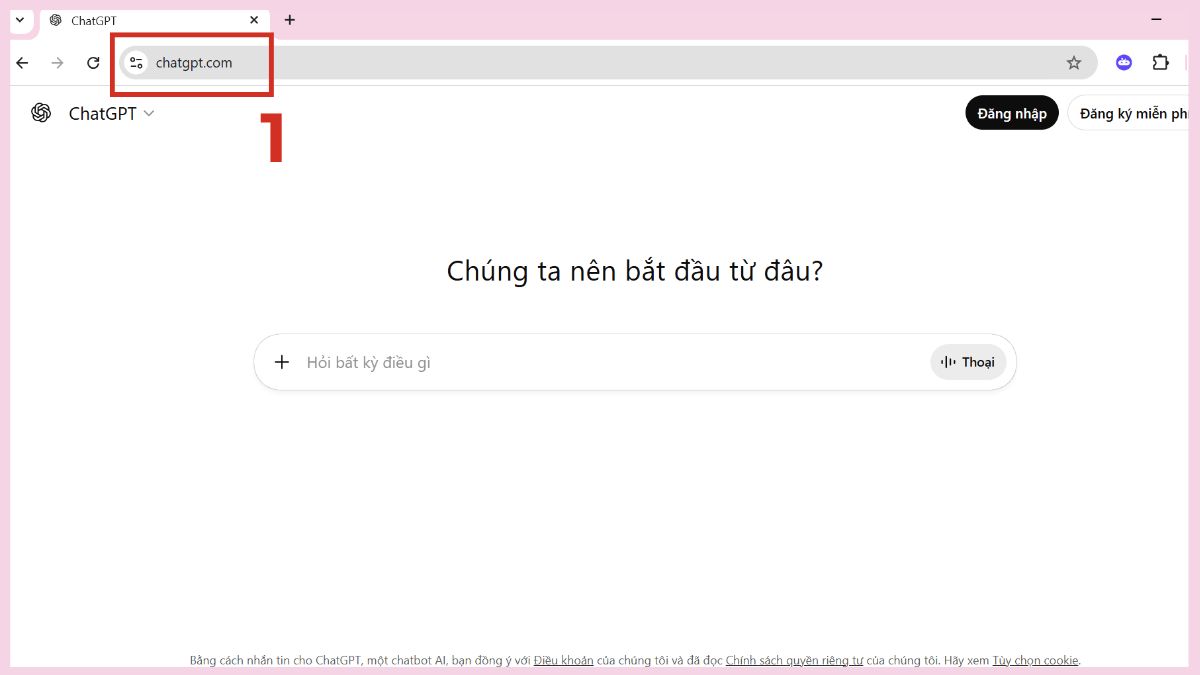 Cách đăng nhập ChatGPT trên máy tính bước 1