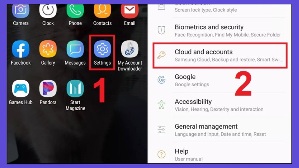 Đăng nhập Samsung Cloud trên điện thoại bước 1
