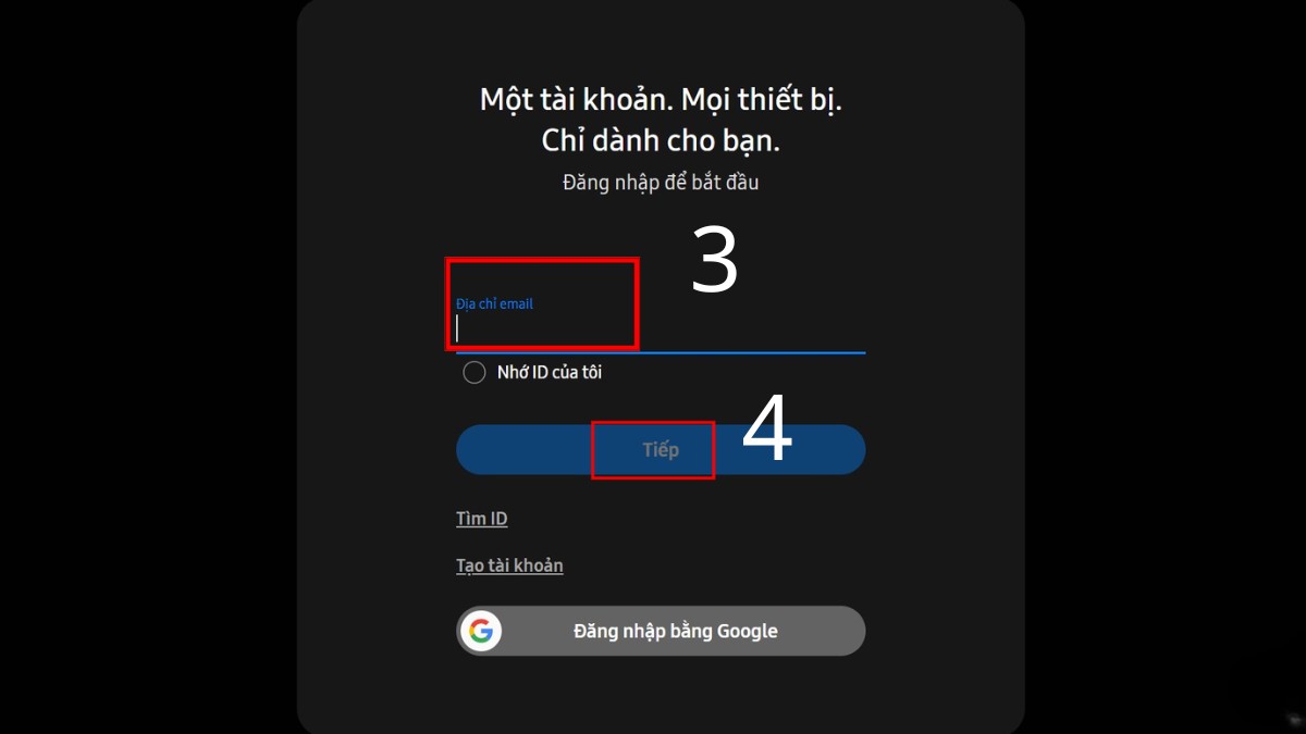 Đăng nhập Samsung Cloud trên máy tính bước 3