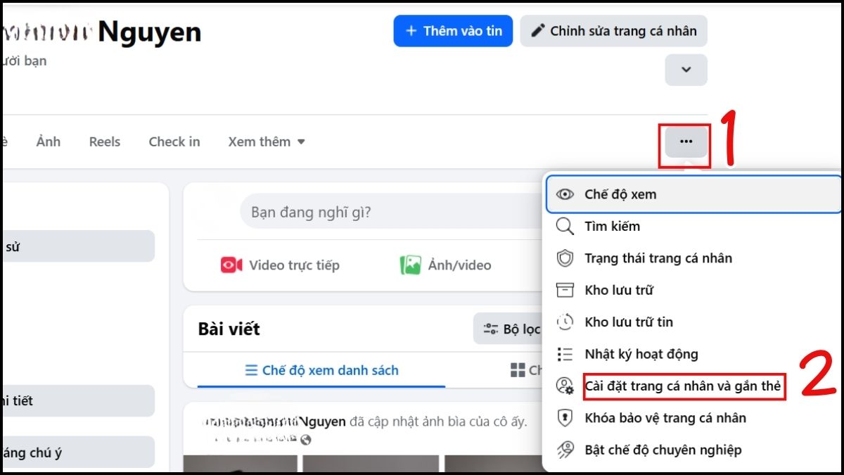 Đăng xuất Facebook cùng lức nhiều tài khoản bước 1, 2
