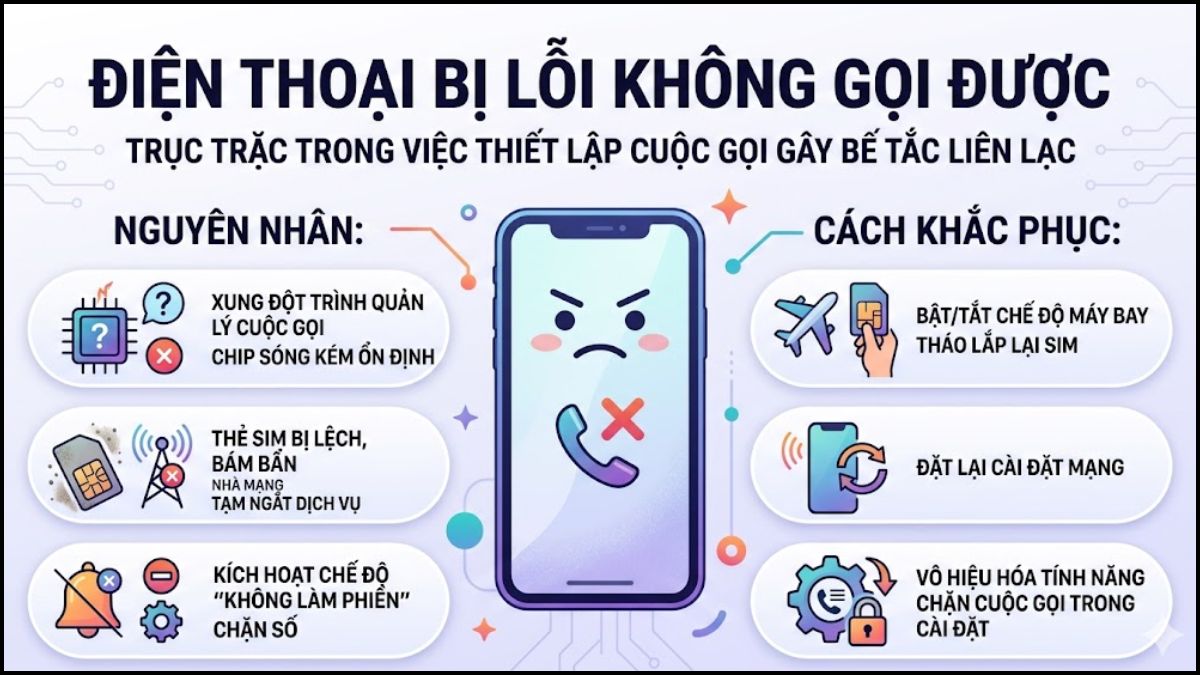 Điện thoại bị lỗi không gọi được